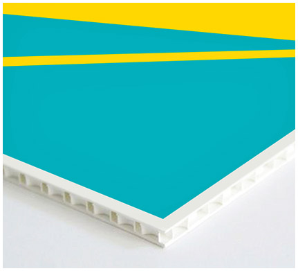 Print UV pe polipropilena celulara de la 3mm la 10mm, material rezistent la intemperii si usor