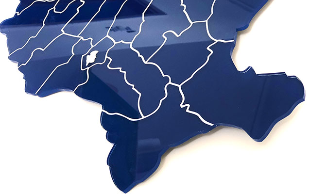 harta romania plexiglas